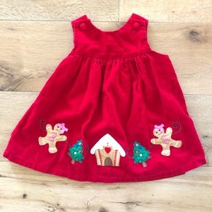Red Corduroy Christmas Appliqué Jumper